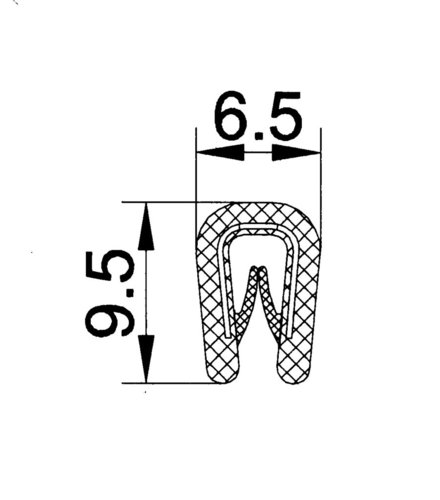 Kantenschutz PVC schwarz, 1-2 mm DFA-0028, 10 m