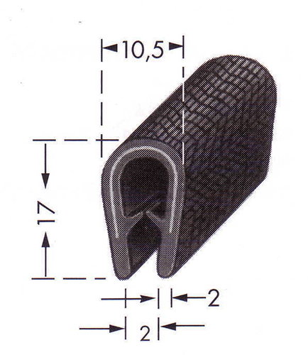 Kantenschutz PCV schwarz, 1-4 mm DFA-0031H, 1 Rolle