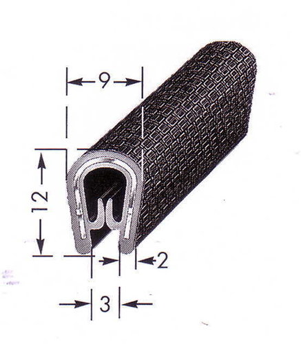 Kantenschutz PVC schwarz, 1 - 3 mm DFA-0074H, 1 Rolle