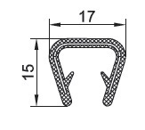 Kantenschutz PVC schwarz, 10 - 12 mm DFA-0115, 1 Rolle