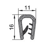 Kantenschutz PVC schwarz, 4-6 mm DFA-0137, 1 Rolle
