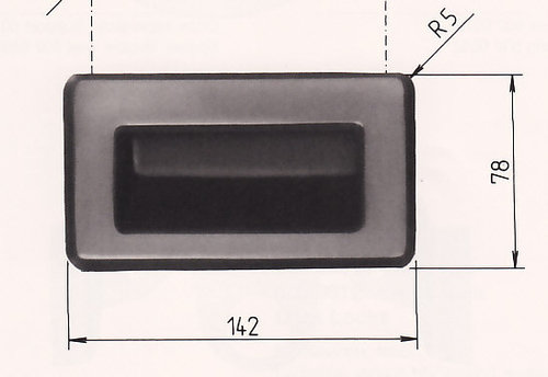 Griffmulden 106x50 mm schwarz, FZB-0506