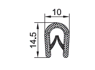 Kantenschutz PVC schwarz, 1-4 mm DFA-0064S, 1 Rolle