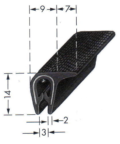 Kantenschutz PVC schwarz, 1-3 mm DFA-0030H Meterware
