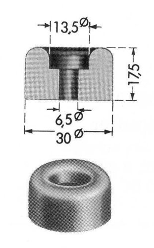 Gummi-Rundpuffer 13,5 x 17,5 mm